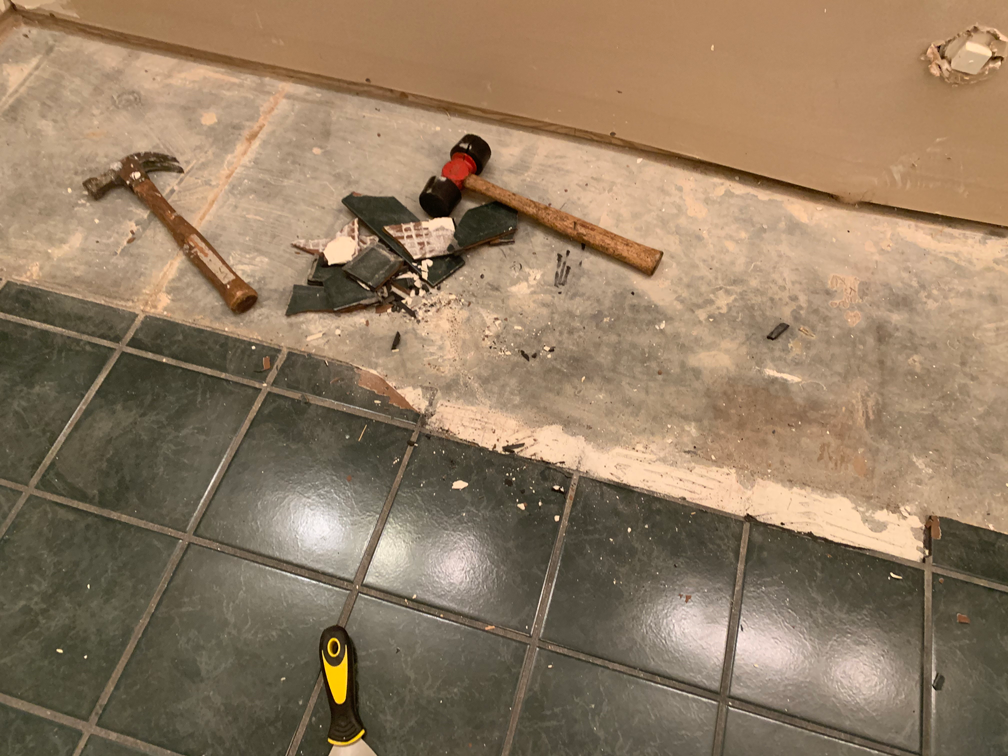 Master Bathroom Tile Removal
